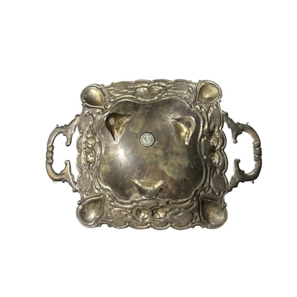 Godinger Silver Art Co Silver Plates Candy Nut Trinket Dish 9x6” Footed Handles - Picture 7 of 14